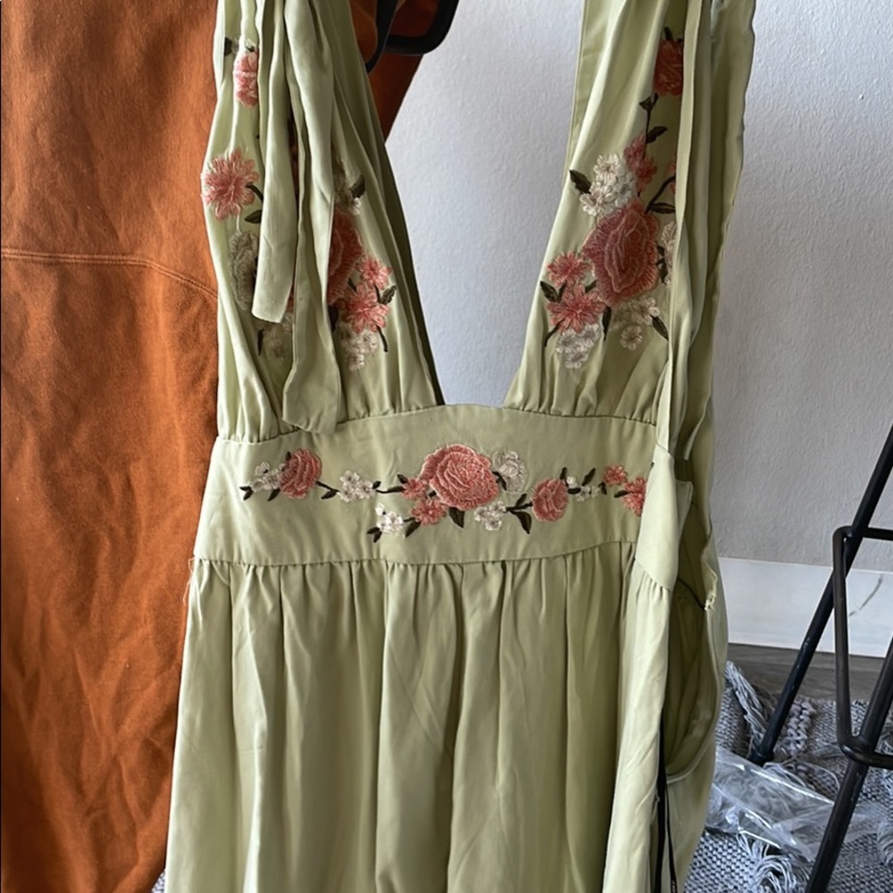 Embroidered floral romper